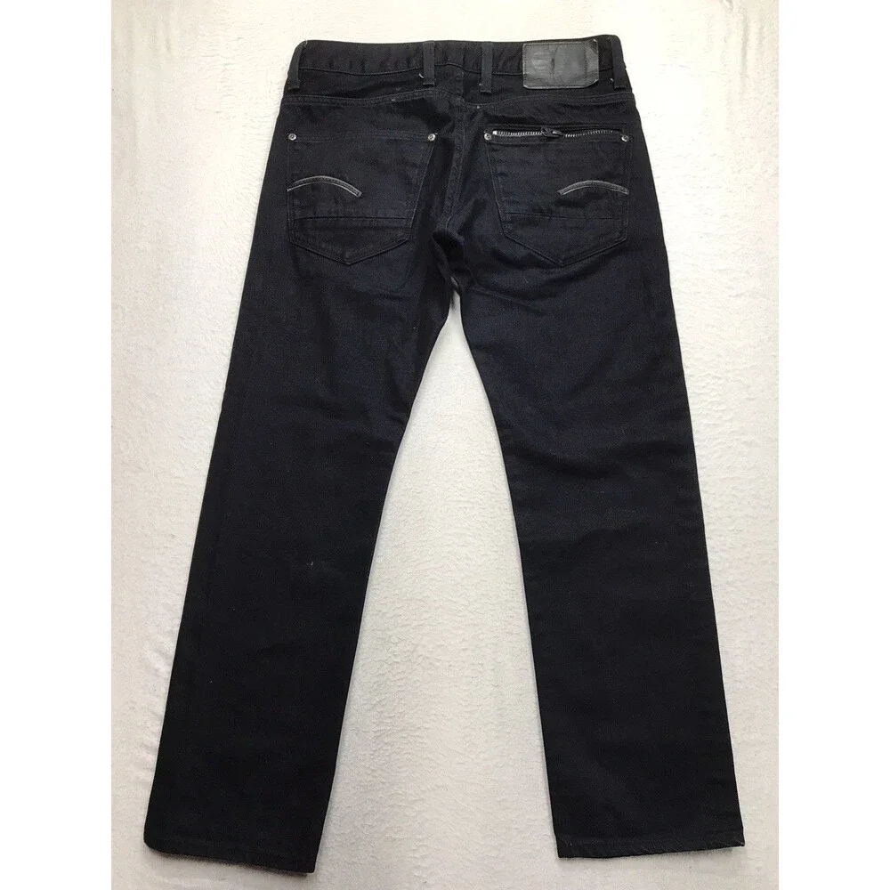 G STAR RAW Attacc Jeans Men 32x30 Slim Straight Dark Indigo Wash Button Fly